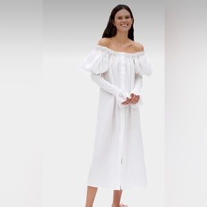 OPERA LINEN DRESS IN WHITE